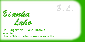 bianka laho business card